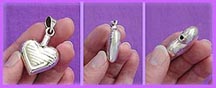rippling heart urn pendant