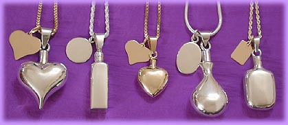 cremation urn pendant / memorial jewelry combinations