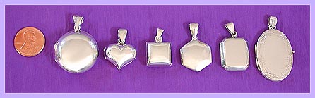 silver lockets / memorial jewelry